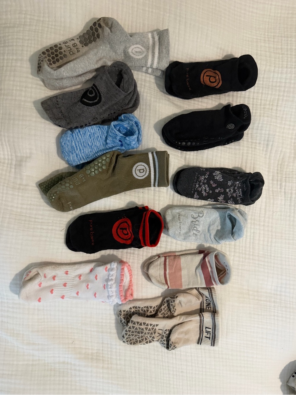 Lot of barre grippy sticky socks